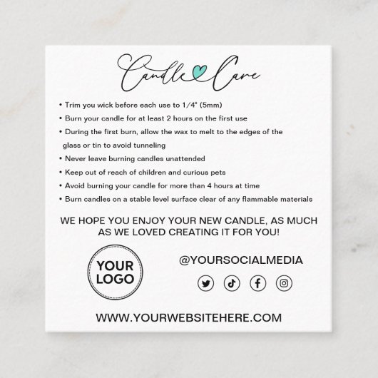 ロ気に気にウソクの説明 スクエア名刺 (正面)