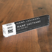 ロ生まれゴ白黒として素晴らしレタリングされる デスクネームプレート (側面)