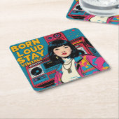 ロ生まれードステイヴィンテージ スクエアペーパーコースター (アングル)