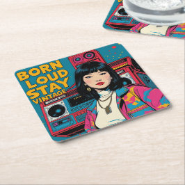 ロ生まれードステイヴィンテージ スクエアペーパーコースター