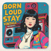 ロ生まれードステイヴィンテージ スクエアペーパーコースター (正面)