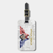 ロ疑問に思ゴコラージュの女性 ラゲッジタグ (正面縦)