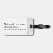 ロ疑問に思ゴコラージュの女性 ラゲッジタグ (裏面横)