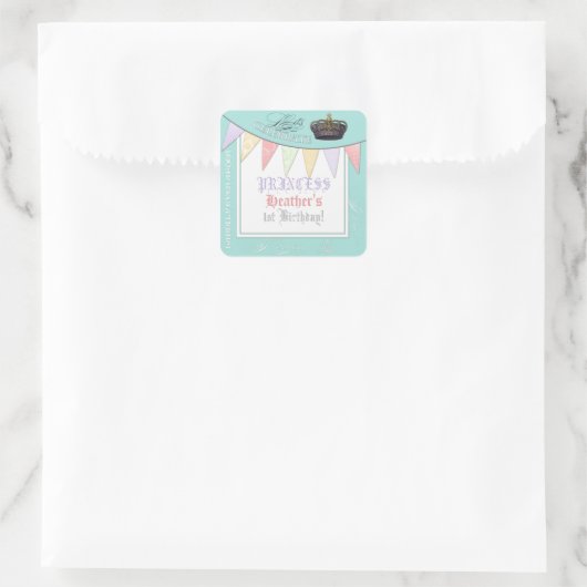 ロ祝イリープリンセス誕生日パーティーガール スクエアシール (バッグ)