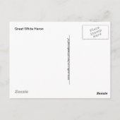 ロ素晴らしグ写真の上の白いヘロン ポストカード (裏面)