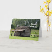 ロ素朴グキャビンフォト誕生日 カード (黄色い花)