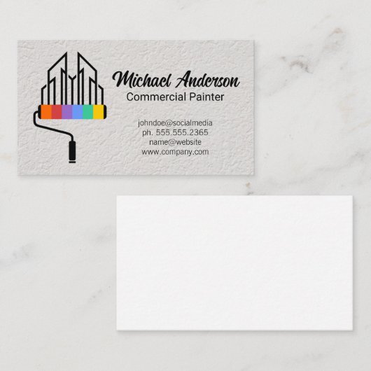 ロ絵を描ーラシティのロゴ |テクスチャウォール 名刺 (正面/裏面)