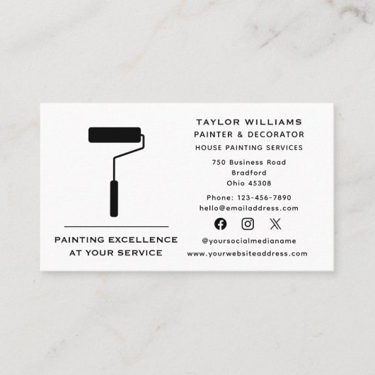 ロ絵を描ーラハウス絵を描サービスのソーシャルメディア 名刺 (正面)