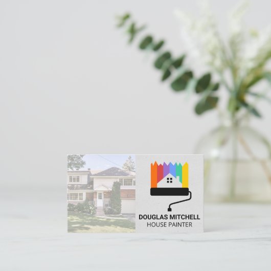 ロ絵を描ーラロゴ |住宅用ホーム名刺 名刺 (スタンド正面)