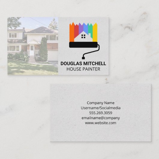 ロ絵を描ーラロゴ |住宅用ホーム名刺 名刺 (正面/裏面)