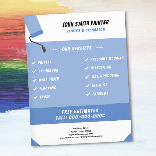 ロ絵を描ーラ – ペインター&デコレータフライヤー チラシ