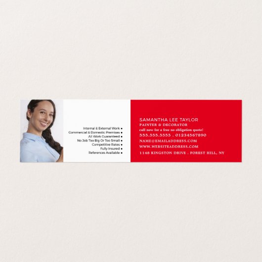 ロ絵を描ーラ、画家、デコレータの写真 名刺 (内部フラット)