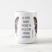 ロ色彩の鮮やかマス12:12の詩を持つ蝶 コーヒーマグカップ (中央)