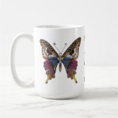 ロ色彩の鮮やかマス12:12の詩を持つ蝶 コーヒーマグカップ (左)