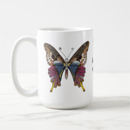 ロ色彩の鮮やかマス12:12の詩を持つ蝶 コーヒーマグカップ