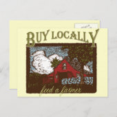 ロ買ーカル食べ物を与え、農家 ポストカード (正面/裏面)