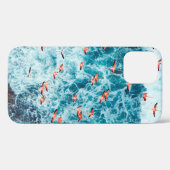 ロ飛んでいる海のビーチのフカリブのラミンゴス Case-Mate iPhoneケース (裏面 (横))