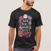 ロVワ救ード花模様抗議フェミニスト支持者 Tシャツ (正面)