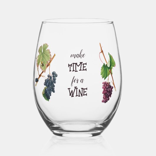 ワおもしろいイエレガントンの時間を作る ステムなしワイングラス (正面)