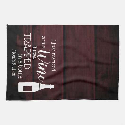 ワおもしろいインことわざ引用文がボトルか素朴ら キッチンタオル (横)