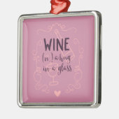 ワおもしろいインはグラスで抱擁 メタルオーナメント (左)