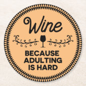 ワおもしろいイン、ビール、バー、パーティーコースター ラウンドペーパーコースター (正面)