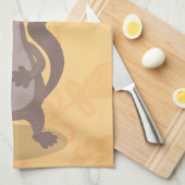 ワおもしろいーゼルなびく漫画イラストレーション キッチンタオル (四つ折り)