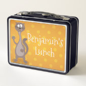 ワおもしろいーゼルなびく漫画イラストレーション メタルランチボックス (裏面)