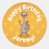 ワおもしろいーゼルなびく漫画イラストレーション ラウンドシール (正面)