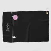 ワイおもしろいヤブラックのバブルバングル ゴルフタオル (横)