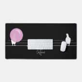 ワイおもしろいヤブラックのバブルバングル デスクマット (キーボード&マウス)