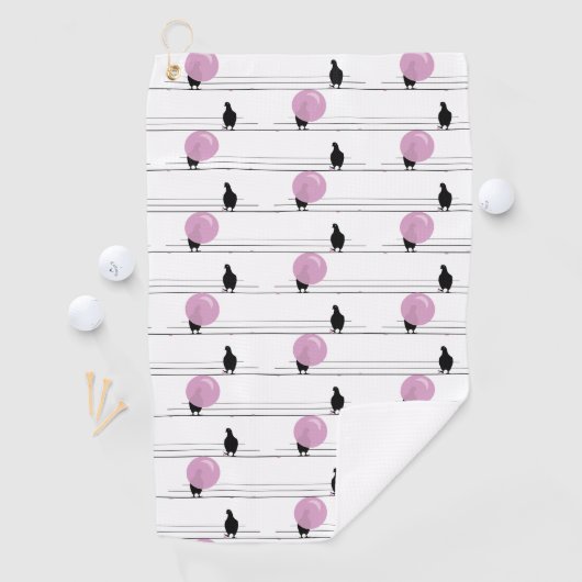 ワイおもしろいヤ模様の白のかわいいバブルバングル ゴルフタオル (インサイチュ)