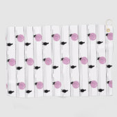 ワイおもしろいヤ模様の白のかわいいバブルバングル ゴルフタオル (横)