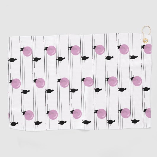 ワイおもしろいヤ模様の白のかわいいバブルバングル ゴルフタオル (横)