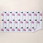 ワイおもしろいヤ模様の白のかわいいバブルバングル ビーチタオル (正面)