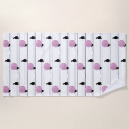 ワイおもしろいヤ模様の白のかわいいバブルバングル ビーチタオル