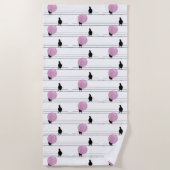 ワイおもしろいヤ模様の白のかわいいバブルバングル ビーチタオル (正面)