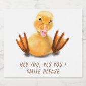 ワイおもしろいンきらめくまたはワインラベルよくはしゃぐダック –  スパークリングワインラベル (シングルラベル)