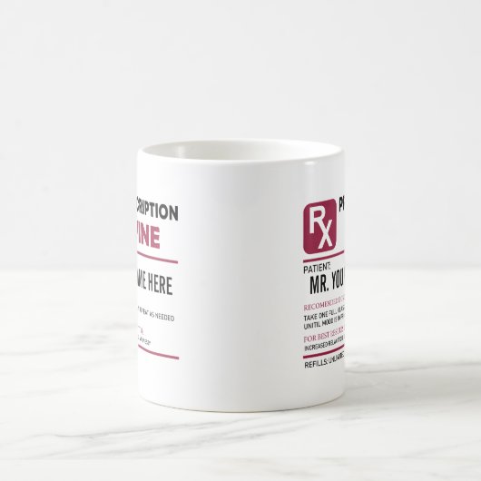 ワイおもしろいンの処方パーソナライズされた書、名前ワイン コーヒーマグカップ (中央)