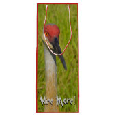 ワイおもしろいンもっと砂の丘クレーン自然野生動物 ワインギフトバッグ (裏面)