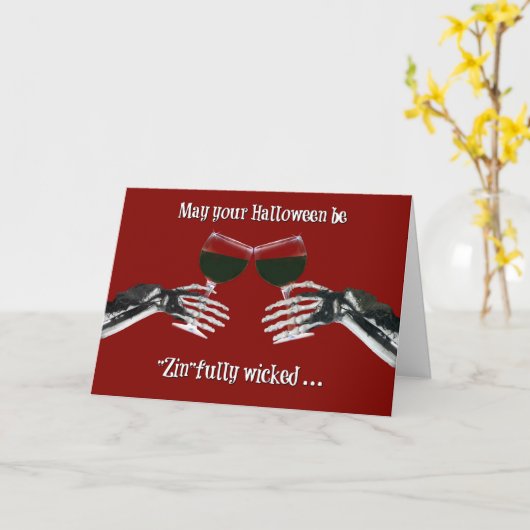 ワイおもしろいンをテーマにしたハッピーハローウィン応援 カード (黄色い花)