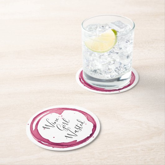 ワイおもしろいンガール無駄ラウンド紙コースター ラウンドペーパーコースター (インサイチュ)