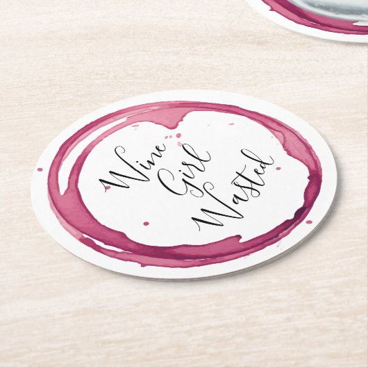 ワイおもしろいンガール無駄ラウンド紙コースター ラウンドペーパーコースター (アングル)