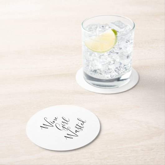 ワイおもしろいンガール無駄ラウンド紙コースター ラウンドペーパーコースター (インサイチュ)