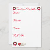 ワイおもしろいンクリスマスリースの猫漫画 招待状 (裏面)