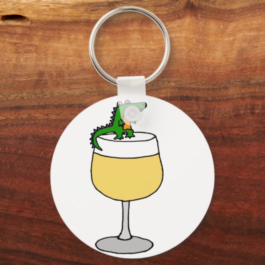 ワイおもしろいングラスのワニ キーホルダー (正面)