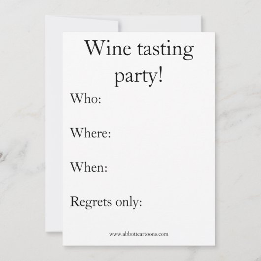 ワイおもしろいンテイスティングパーティの招待状「スペクチクル」 招待状 (裏面)