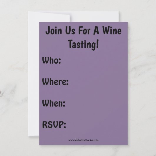 ワイおもしろいンテイスティングパーティの招待状 招待状 (裏面)