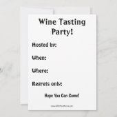 ワイおもしろいンテイスティングパーティの招待状 招待状 (裏面)