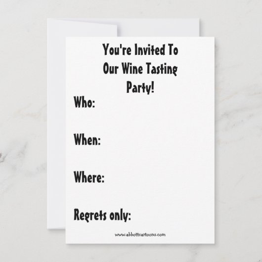 ワイおもしろいンテイスティングパーティの招待状 招待状 (裏面)